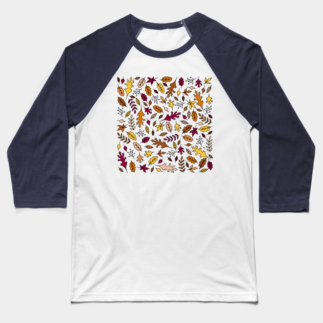 Autumn Leaves || Fall Leaves || Maple Leaves || Oak Leaves Baseball T-Shirt by HLeslie Design